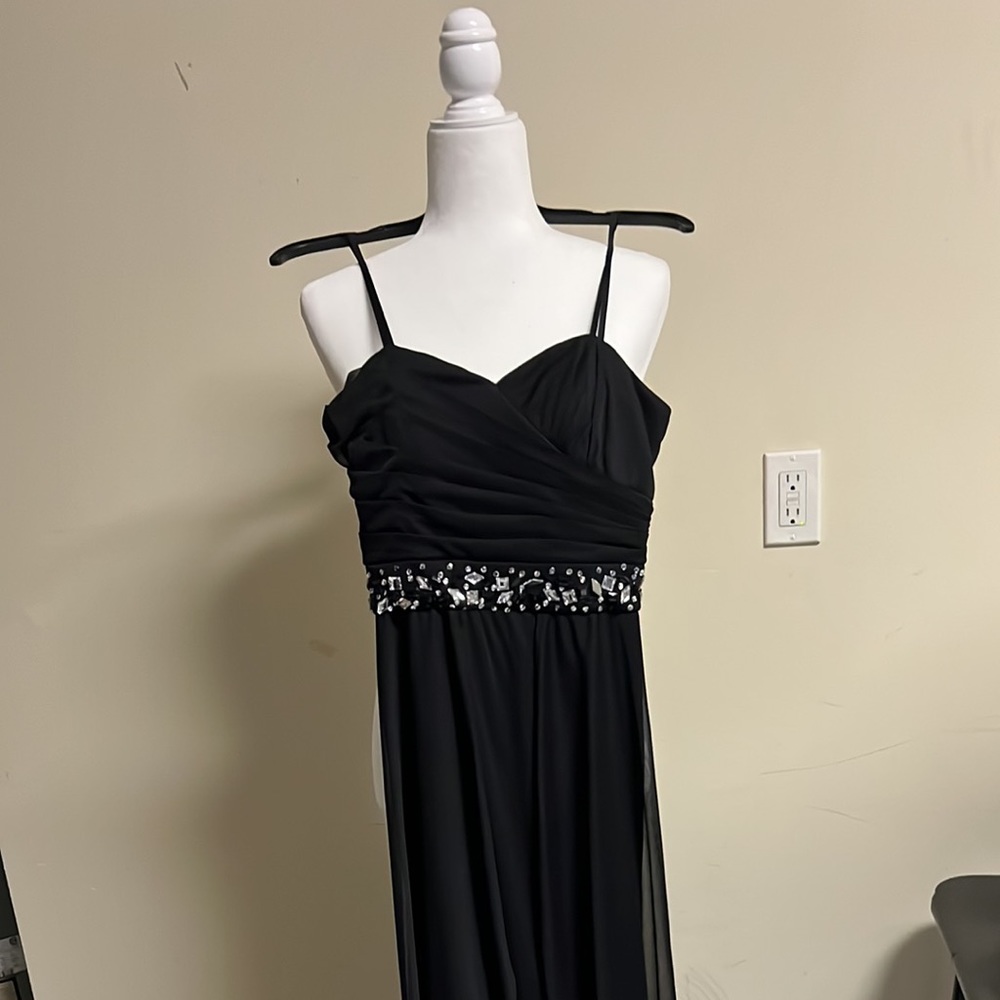 Prom style - Hi-Low strapless black dress